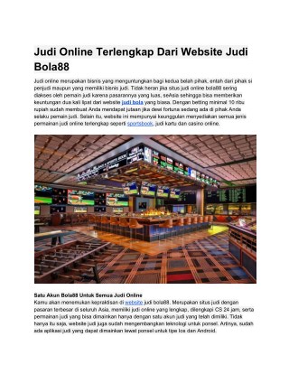 Judi Online Terlengkap Dari Website Judi Bola88