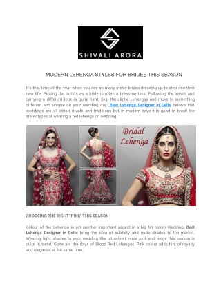 MODERN LEHENGA STYLES FOR BRIDES THIS SEASON