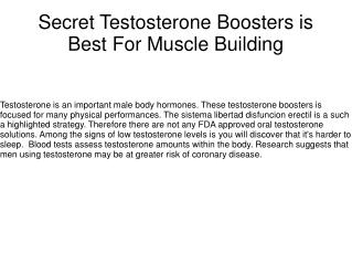 Secret Testosterone Boosters is Best For Muscle Building