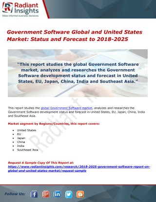 Government Software Global and United States Market Status and Forecast to 2018-2025