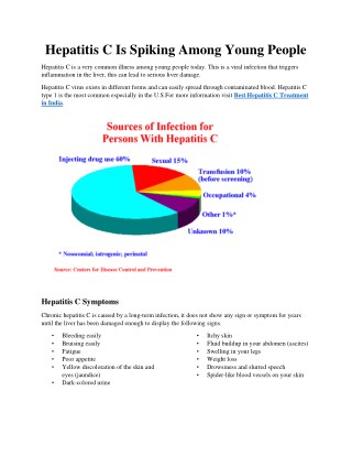 Hepatitis C Is Spiking Among Young People