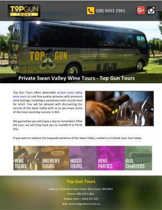 Private Swan Valley Wine Tours - Top Gun Tours