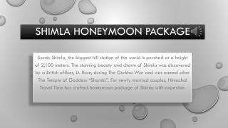 Shimla Honeymoon Package | Himachal Travel Time