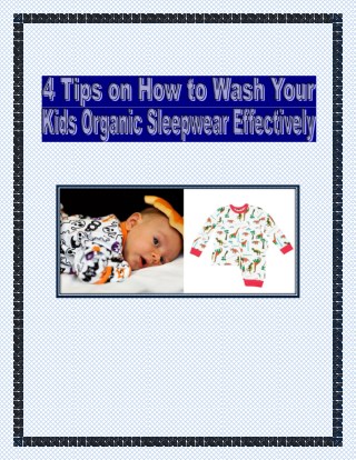 Tips on How to Wash Your Kids Organic Sleepwear Effectively