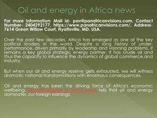 Oil and energy in Africa news