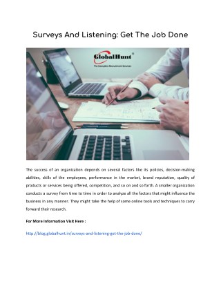 Surveys And Listening: Get The Job Done