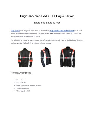 Hugh Jackman Eddie The Eagle Jacket