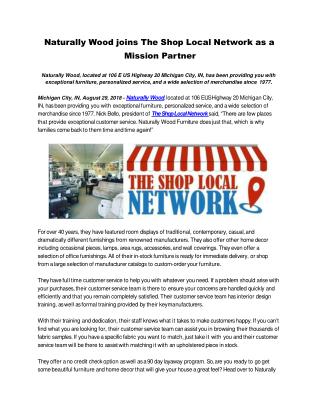 Naturally Wood joins The Shop Local Network as a Mission Partner