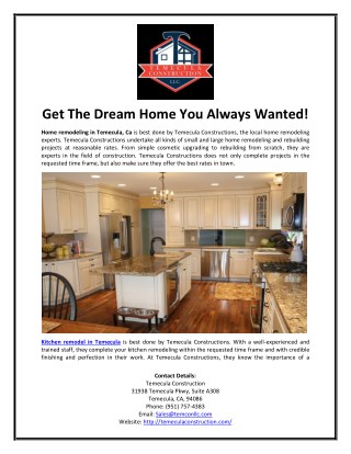 Get The Dream Home You Always Wanted!