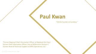 Paul Kwan - Working as CEO at Sunideas