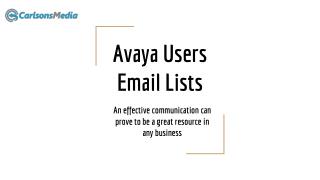 Avaya Users Email Lists