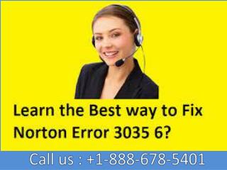 Call 1-888-678-5401 Easily fix norton antivirus error 3035 6