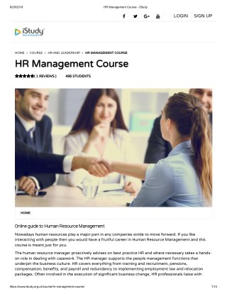 HR Management Course - istudy