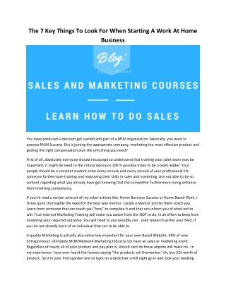 Sales And Marketing Course