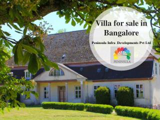 Villa for sale in Bangalore