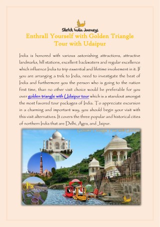 Enthrall Yourself with Golden Triangle Tour with Udaipur