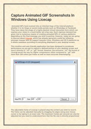 Capture Animated GIF Screenshots In Windows Using Licecap
