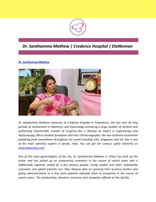 Dr. Santhamma Mathew | Credence Hospital | ElaWoman
