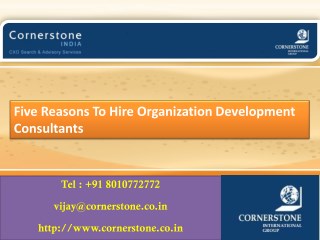 Five Reasons To Hire Organization Development Consultants