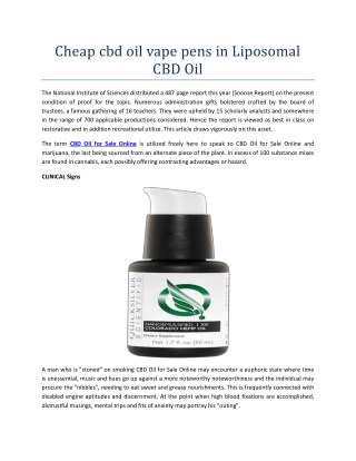 Cheap cbd oil vape pens in Liposomal CBD Oil