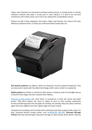 BIXOLON SRP-380 Thermal Receipt Printer at Wish A POS