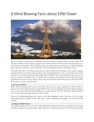 6 Mind Blowing Facts About Eiffel Tower