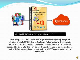 Mailsdaddy MBOX to Office 365 Migration Tool