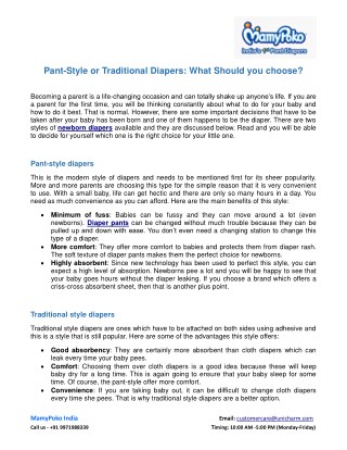 Pant-Style or Traditional Diapers: What Should You Choose?