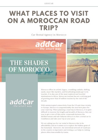 What Places To Visit On A Moroccan Road Trip?