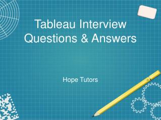 Tableau Interview Questions & Answers