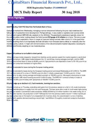 Mcx Daily Report