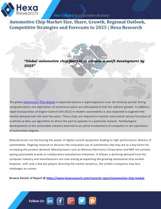 Global Automotive Chip Market Analysis, Size, Share and Regional Outlook Report