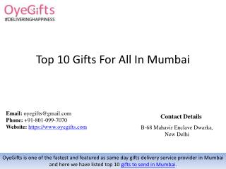 Top 10 Gifts For All In Mumbai