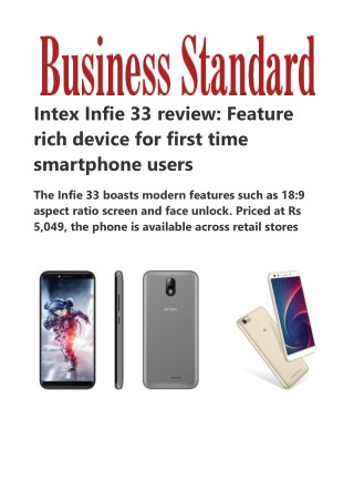 Â Intex Infie 33 review: Feature rich device for first time smartphone