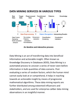 DATA MINING SERVICES IN VARIOUS TYPES