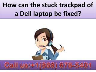 Dial 1(888)678-5401 How can the stuck trackpad of a Dell laptop be fixed?