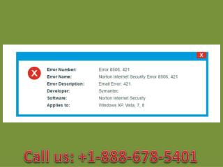 Call 1-888-678-5401 How to fix Norton antivirus error 8506 and 421