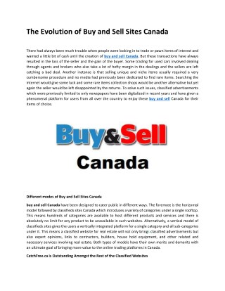 The Evolution of Buy and Sell Canada