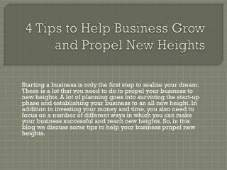 4 Tips to Help Business Grow and Propel New Heights