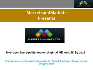 Hydrogen Storage Market worth 969.6 Million USD by 2026