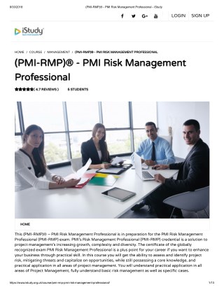 (PMI-RMP)Â® - PMI Risk Management Professional - istudy