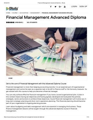 Financial Management Advanced Diploma - istudy