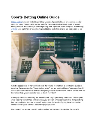 Sports Betting Online Guide