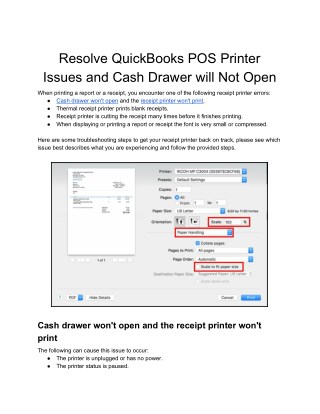 Solved: QuickBooks POS Printer Issues and Cash Drawer will Not Opening Issues