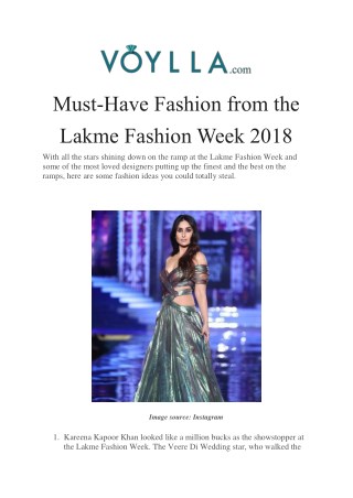 Must-Have Fashion from the Lakme Fashion Week 2018