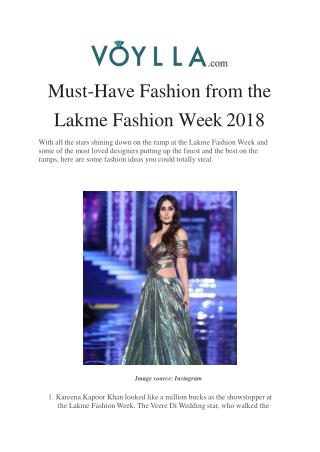 Must-Have Fashion from the Lakme Fashion Week 2018