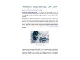 CAE,CAD Mechanical Design Training Course
