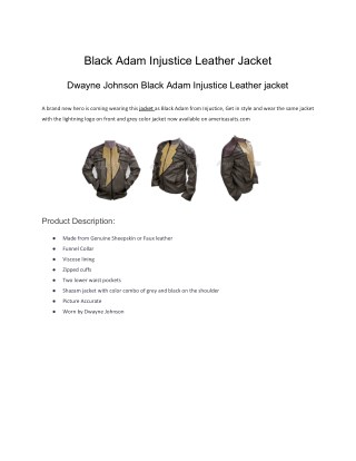 Black Adam injustice Leather Jacket
