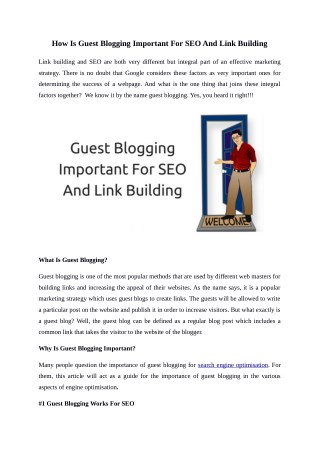 How Is Guest Blogging Important For SEO And Link Building
