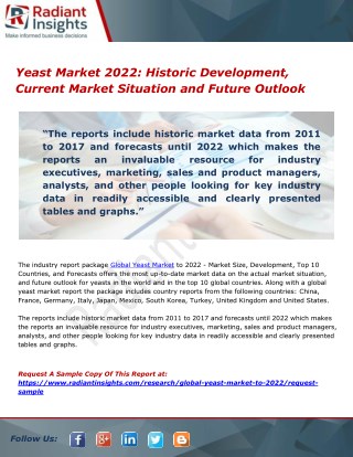 Yeast Market 2022 Historic Development, Current Market Situation and Future Outlook